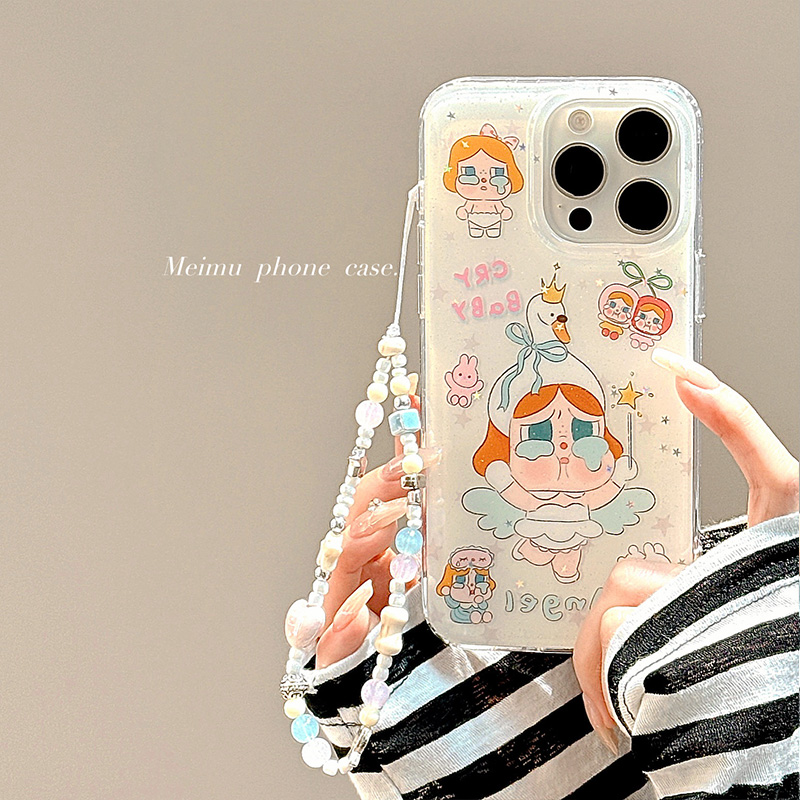 卡通可爱天鹅哭娃适用苹果手机壳