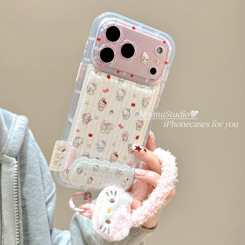 卡通KT猫折叠支架适用苹果手机壳