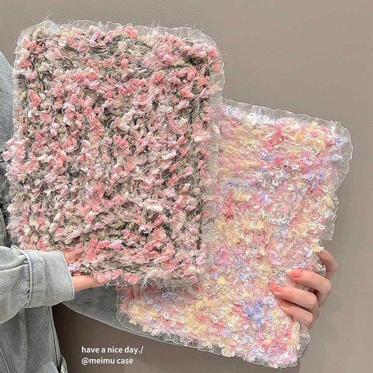 小众混线编织蕾丝边iPad保护套