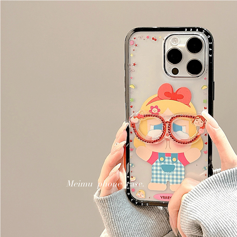 美牧卡通可爱立体眼镜哭娃适用iphone17promax手机壳苹果15pro新款16pro少女15网红超火14pm个性13透明14全包