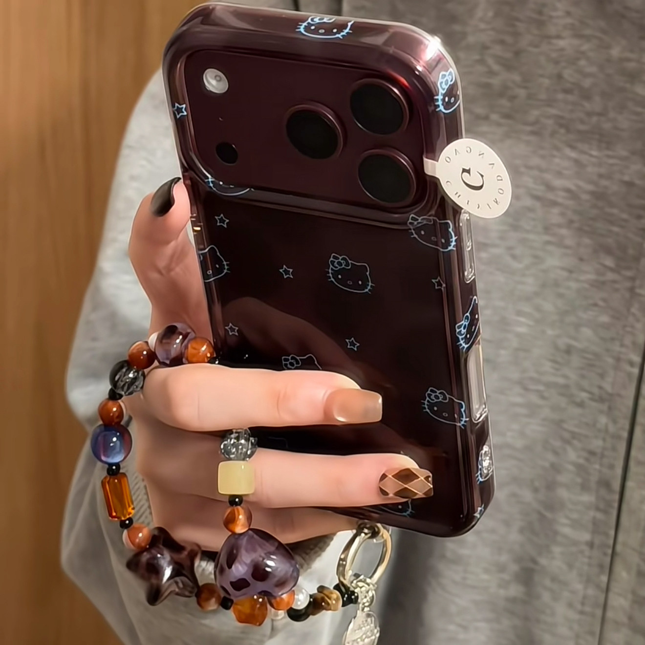 美牧 日韩樱桃红豹纹卡通适用苹果18promax手机壳iphon