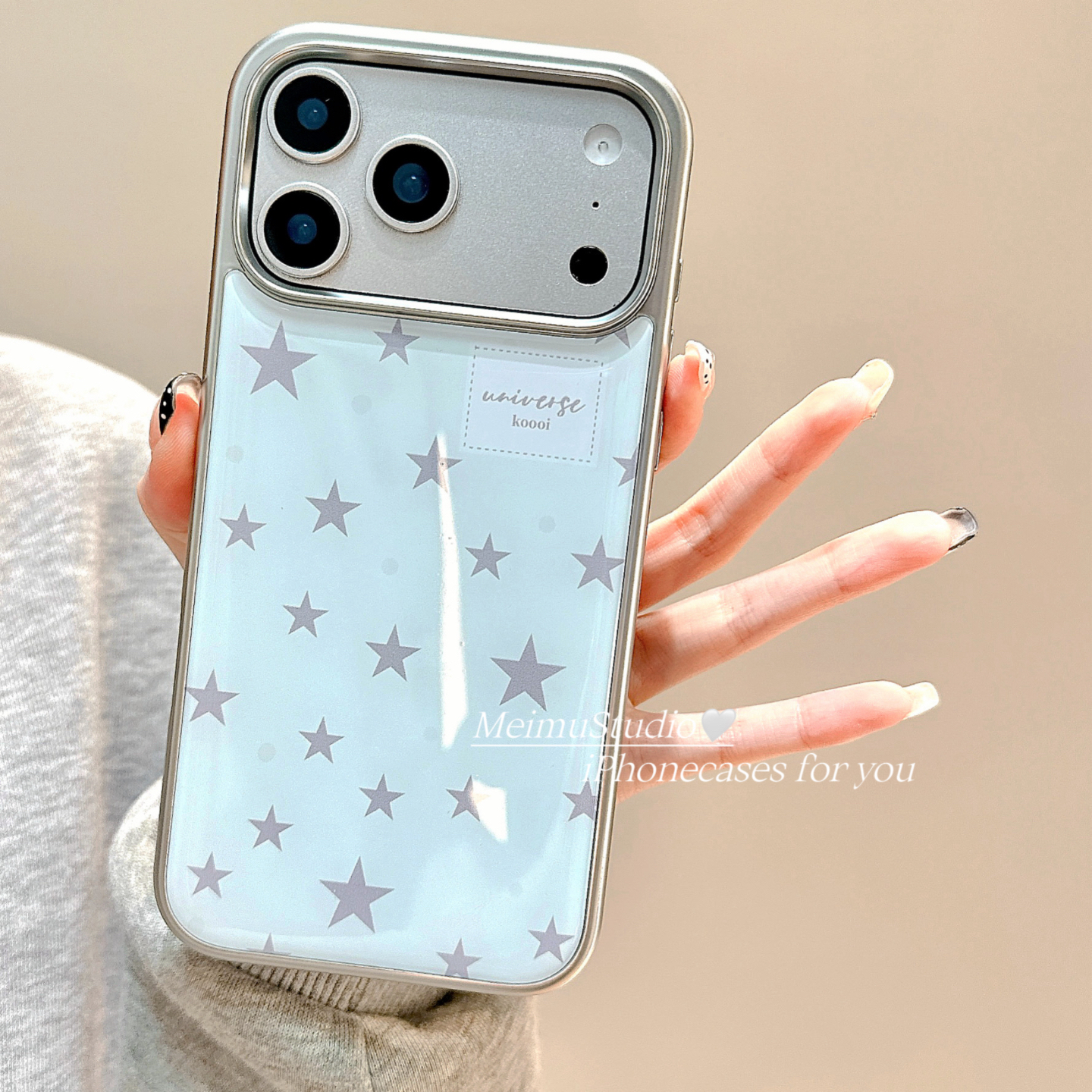 韩风电镀滴胶星星适用苹果手机壳