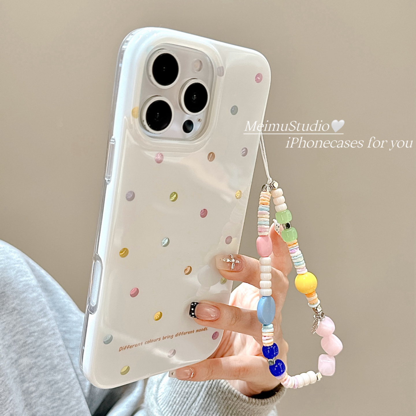 ins简约彩色波点适用苹果手机壳