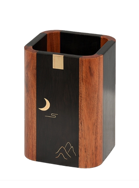 新款紫光檀相色商务风包邮笔筒