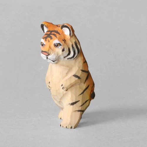 Резьба по дереву ручной работы из массива дерева, украшения с тигром, резьба по дереву, поделки, маленький тигр, украшения для гостиной, аксессуары для дома