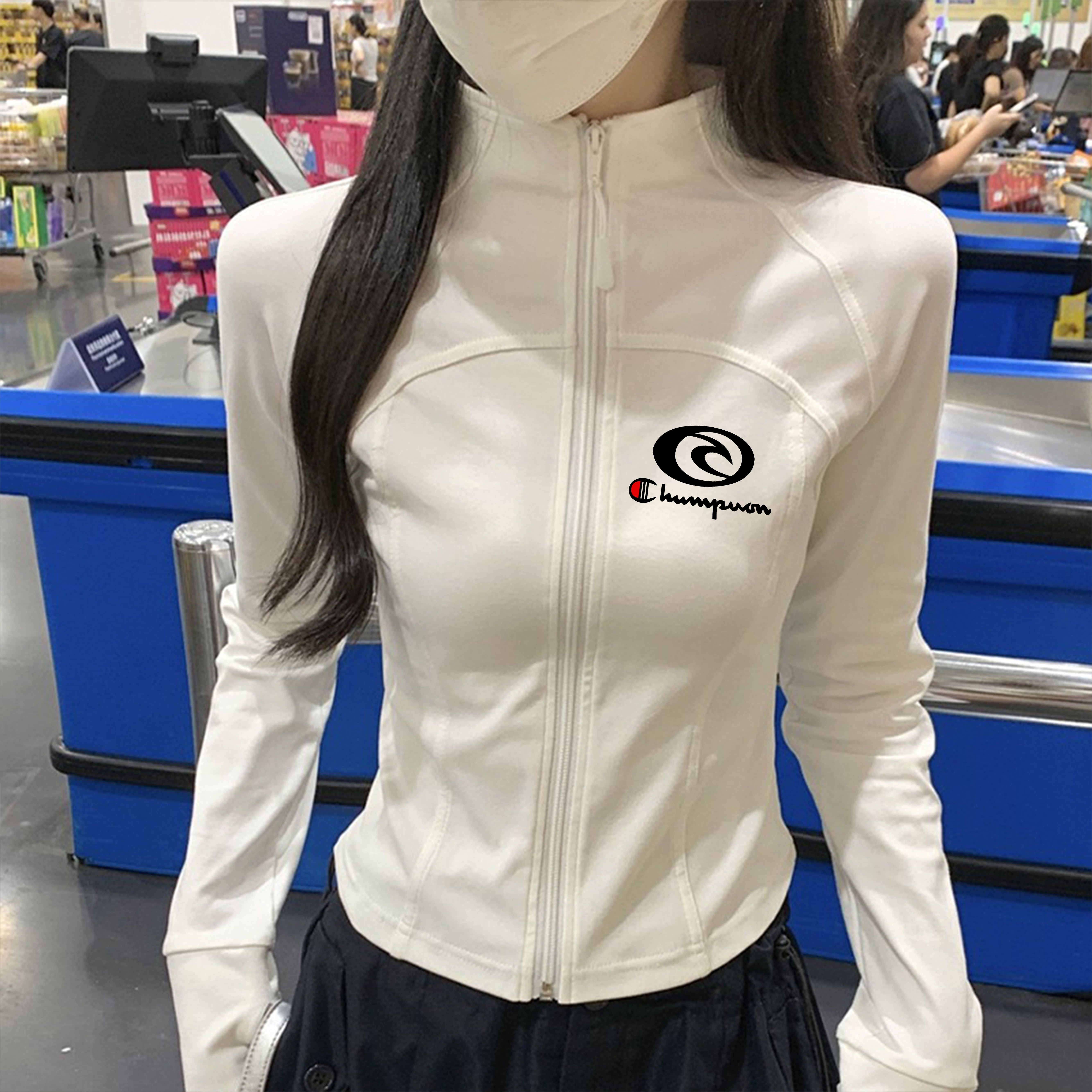 日版冠军修身拉链防晒衣女款夏2026新款防晒衣设计感薄款透气外套