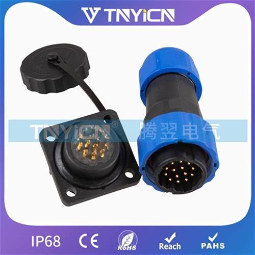 YICN防水航空连接器插头插座IP68公母接头SP20/SD20方形-14芯5