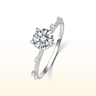 蒂芙星钻铂金PT950培育钻石星空钻戒高级感轻奢小众百搭求婚戒指