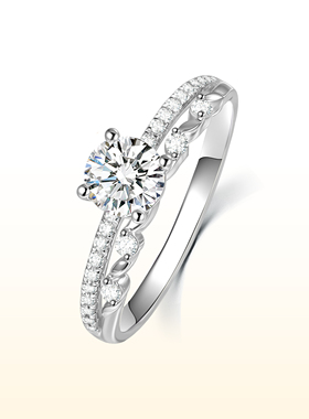 蒂芙星钻铂金PT950培育钻石戒指藤曼四爪钻戒女真钻轻奢时尚婚戒