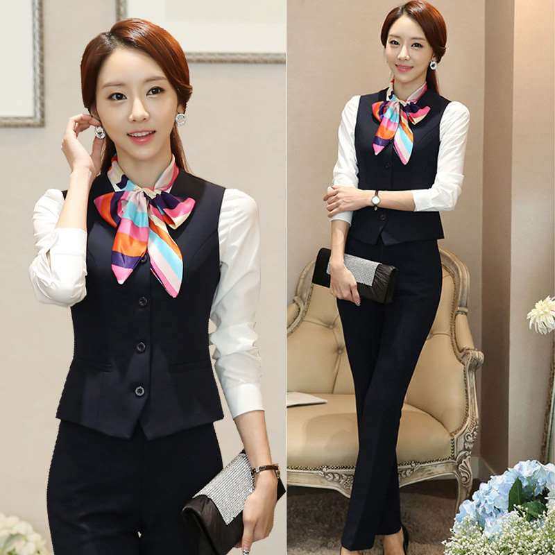 正品酒店经理服务员工作服秋冬装ktv前台收银职业装女装套装空姐