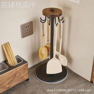 厨房旋转挂钩台面加高锅铲置物架炒菜汤勺漏勺子铲子厨具挂架神器