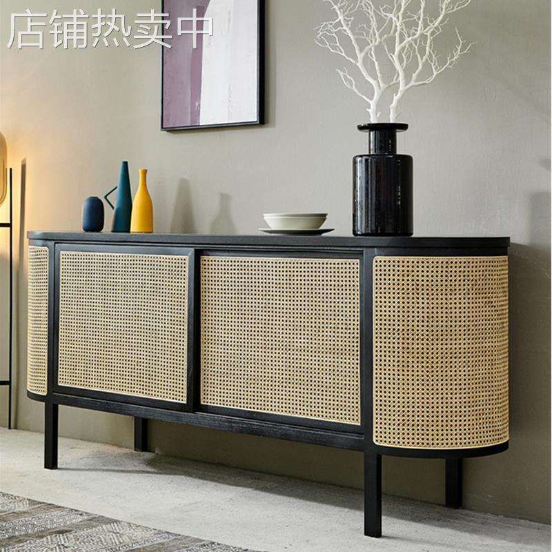 简约印尼藤木民宿电视柜茶几组合北欧客厅套装实木家具电视机高柜
