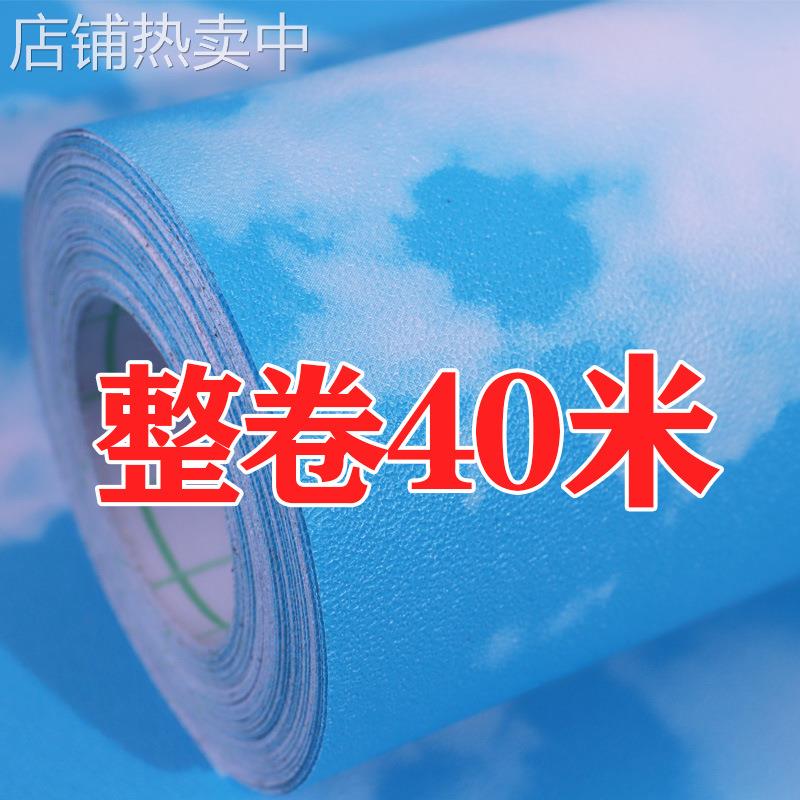 天花板贴纸自粘蓝天白云防水儿童房贴画客厅吊顶屋顶装饰3D墙壁纸