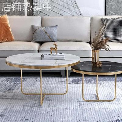 北欧轻奢简约小户型客厅铁艺岩板茶几组合沙发配套小茶桌子