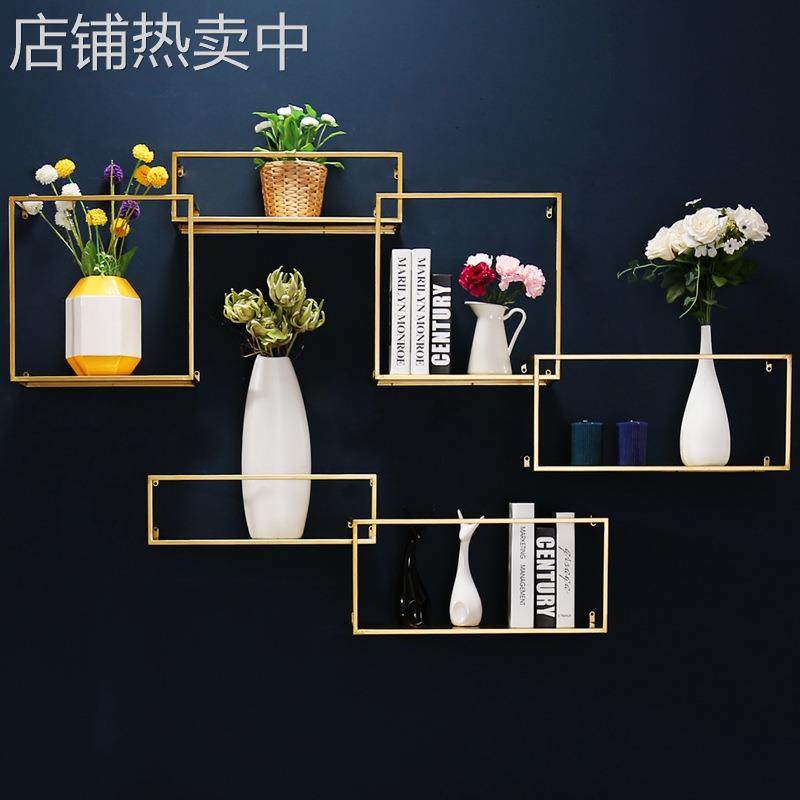 北欧墙上壁挂路由器置物架电视背景装饰架客厅上墙创意挂墙书架子