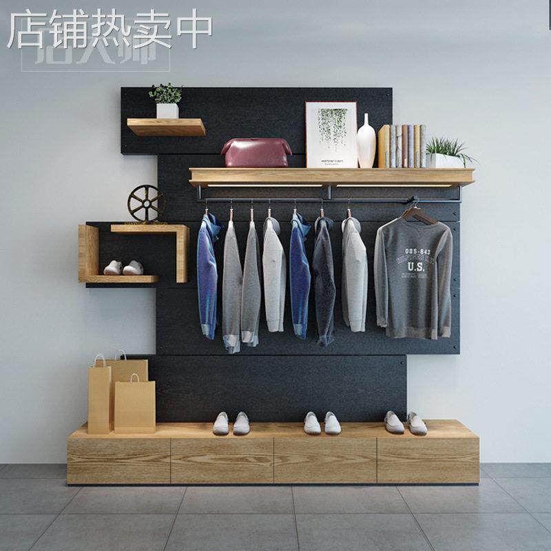 店铺展示柜精品陈列柜化妆品展柜衣柜服装货柜储物柜包包鞋靠墙柜