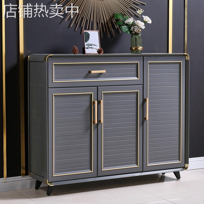 轻奢全铝合金鞋柜家用门口大容量储物柜简约现代室外阳台防水