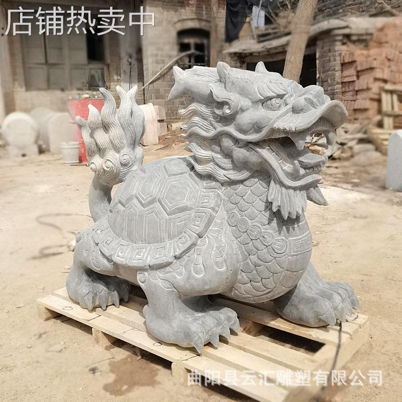 定制石雕动物龙龟龙头喷水招财流水户外青石龙龟户外园林景观摆件