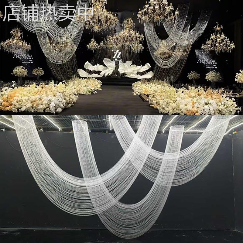 婚庆道具舞台亚克力背景婚礼酒店宴会厅路引吊顶场景布置挂件