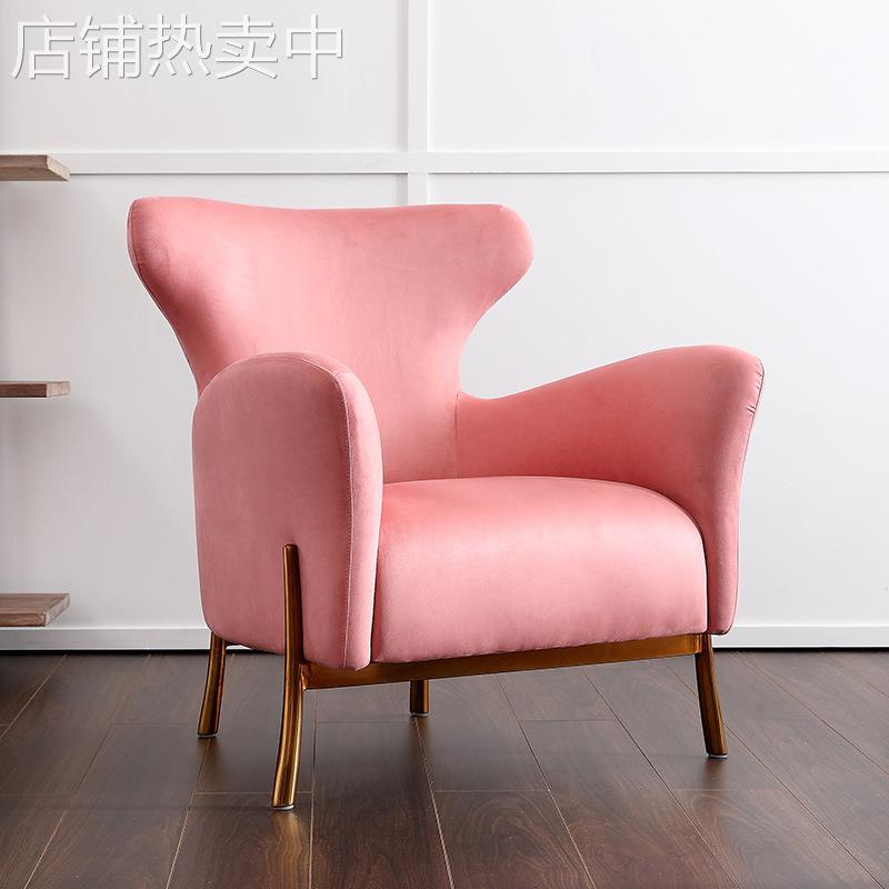 北欧单人沙发椅客厅轻奢小沙发懒人布艺简约现代卧室阳台休闲椅