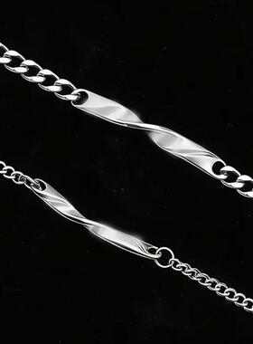 不锈钢莫比乌斯情侣手链无限爱心手链DIY个性名字标志情人节礼物
