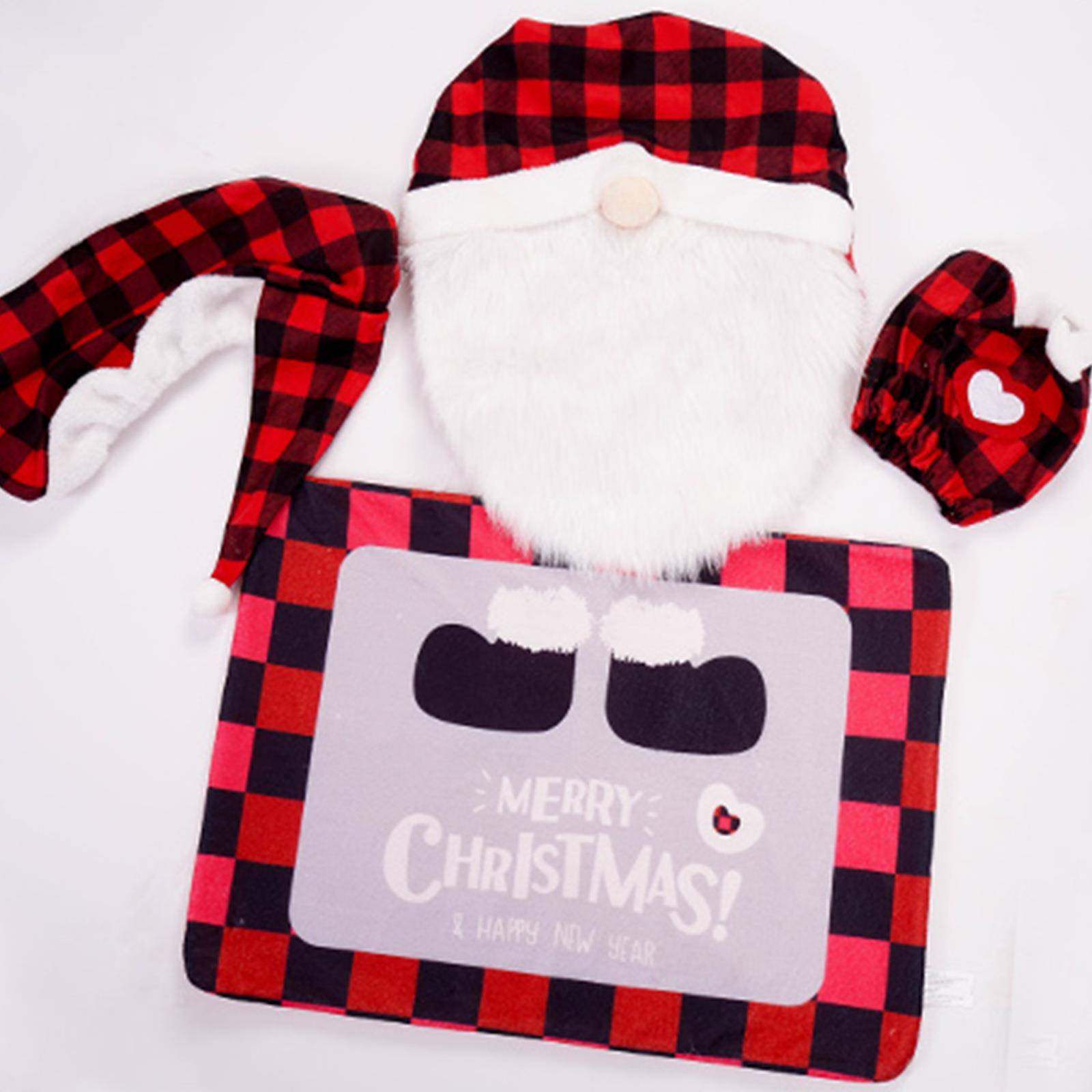 跨境热卖圣诞节马桶套无脸娃娃四件套圣诞老人厕所装饰品圣诞用品