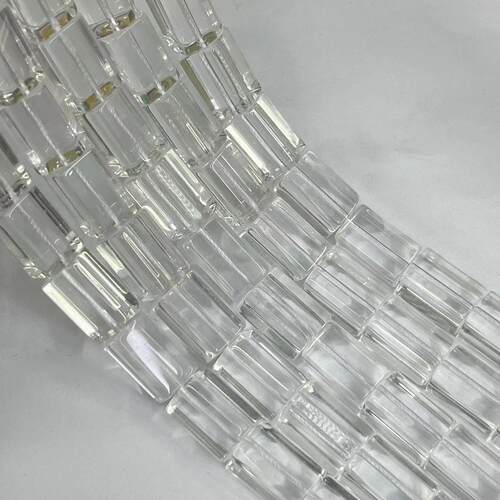 白色水晶10X15MM长条形珠玻璃立体长方形琉璃23个