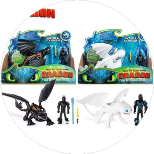 驯龙高手关节可动手办黑龙无牙仔白龙光煞公仔礼物模型玩具偶摆件