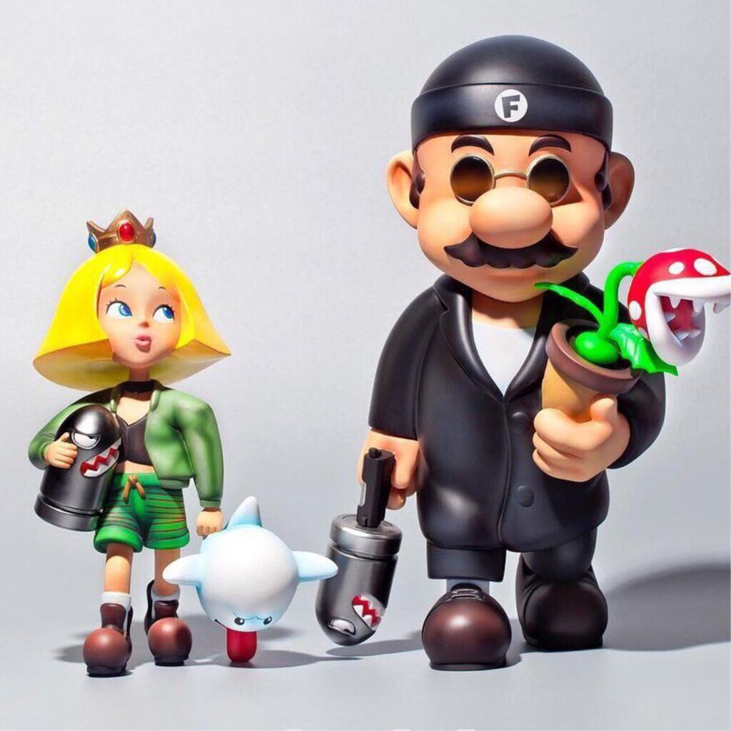 这个杀手不太冷马里奥手办小公主女孩里昂潮玩摆件超级玛丽公仔