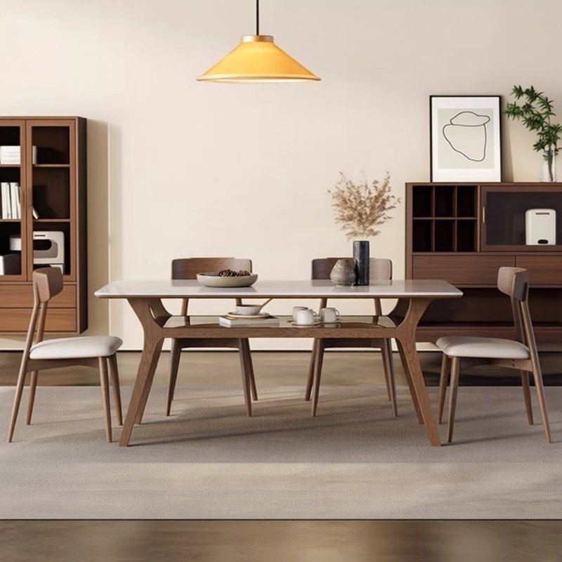 中古全实木岩板餐桌长方形双层储物现代简约家用小户型白蜡木饭桌,住宅家具,岩板餐桌,淘宝优惠券,粉丝福利购,淘宝优惠卷