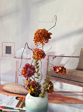 绣球干花花束真永生样版房酒店民宿店铺软装饰文艺复古风陈旧风格