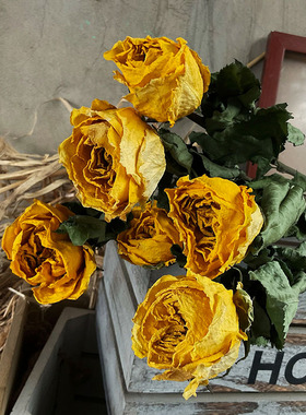玫瑰干花花束家居插花蛋糕装饰