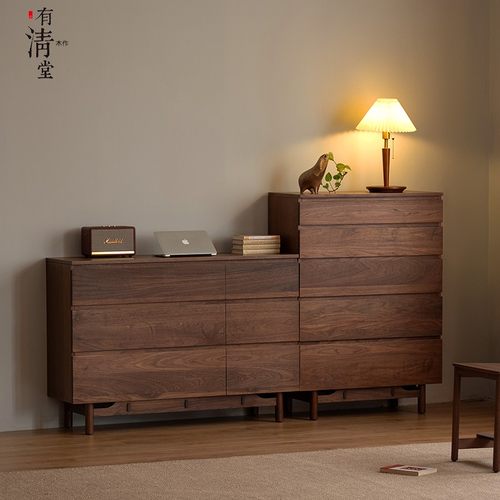 有清堂新中式北美黑胡桃木斗柜