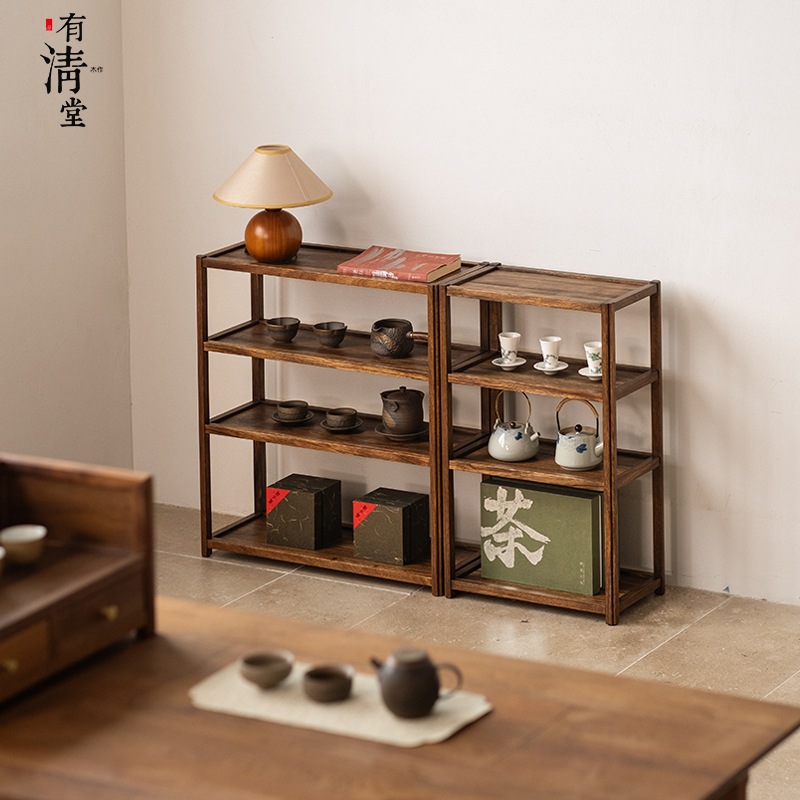 有清堂乌金木置物架茶具收纳架