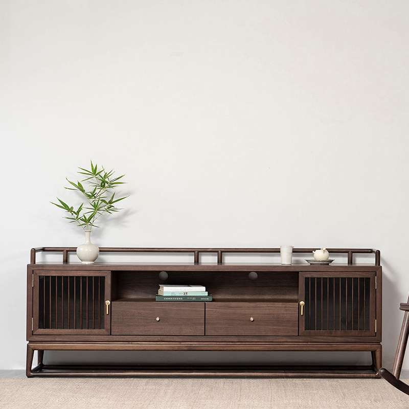 有清堂新中式电视柜后现代禅意客厅茶几组合黑胡桃实木家具玄关柜|ruв категории жилой мебели, кабинет, телевизионный шкаф - от Buy2taobao.com для оказания профессиональной услуги покупки агента Taobao