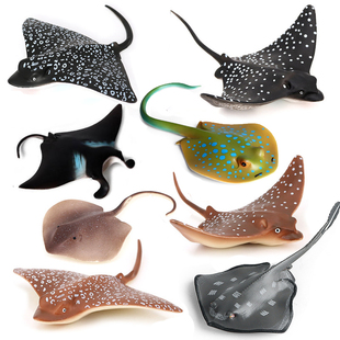 仿真海洋动物玩具模型鳐鱼鹰鳐锯鳐魔鬼鱼蝠鲼蓝斑条尾魟儿童认知