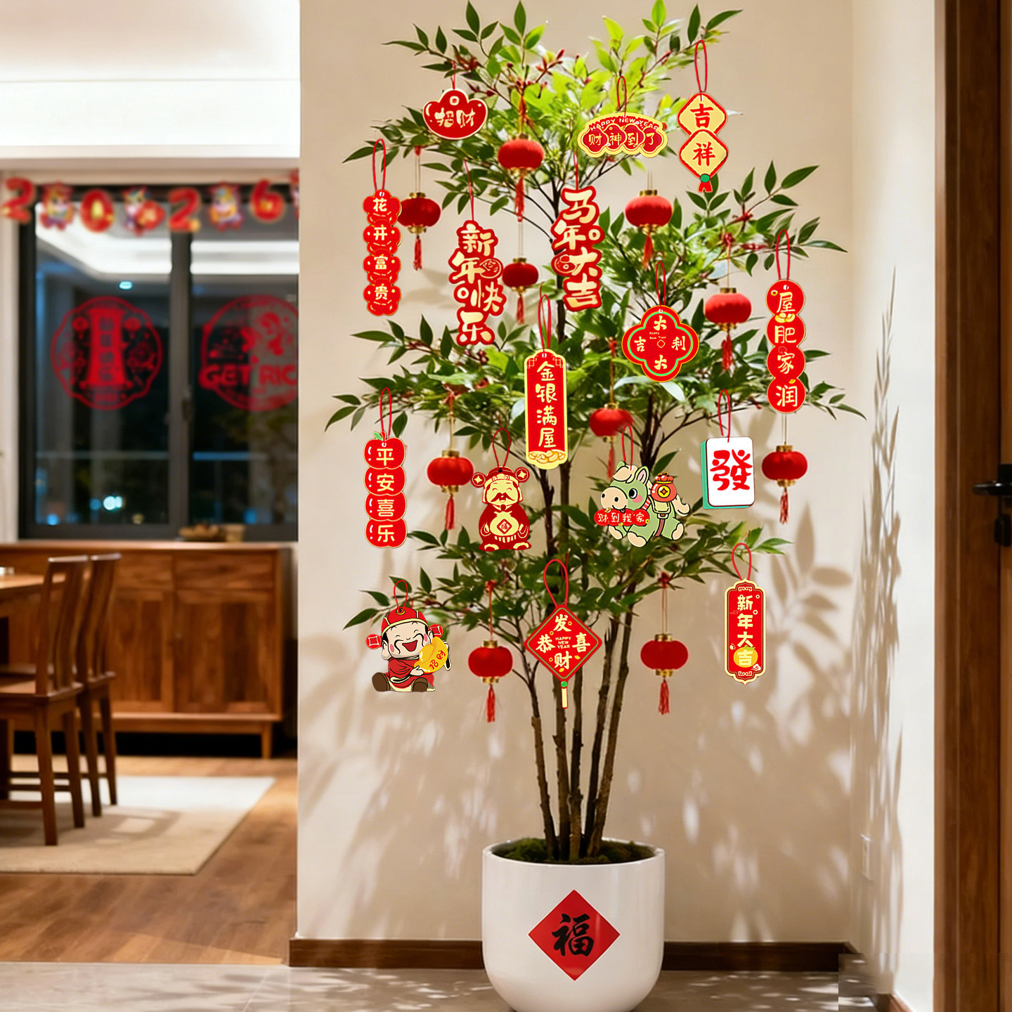 2026春节装饰植物盆景绿植挂饰马年布置挂件年宵花卉盆栽新年过年,鲜花速递/花卉仿真/绿植园艺,绿植,淘宝优惠券,粉丝福利购,淘宝优惠卷