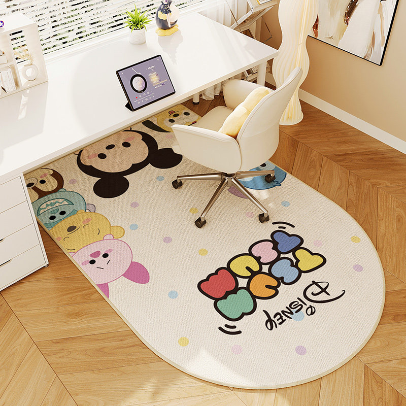 卡通电脑椅子地垫书房学习转椅垫子儿童房阅读区脚垫防滑卧室地毯