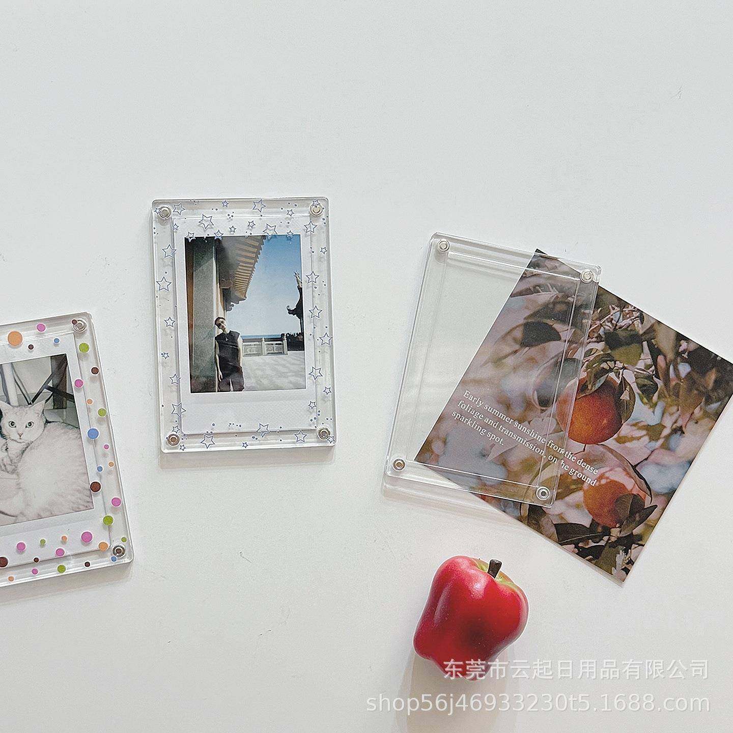 新款亚克力相框mini拍立得相框磁吸冰箱贴寸小卡带凹槽相片印刷,家居饰品,DIY亲子装饰画,淘宝优惠券,粉丝福利购,淘宝优惠卷