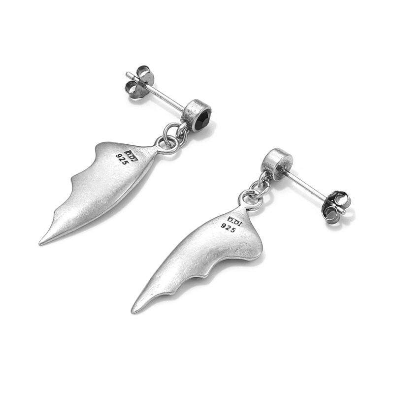 Wish速卖通银色恶魔羽翼翅膀耳环耳坠黑锆石耳钉男女欧美耳饰,饰品/流行首饰/时尚饰品新,耳钉,淘宝优惠券,粉丝福利购,淘宝优惠卷