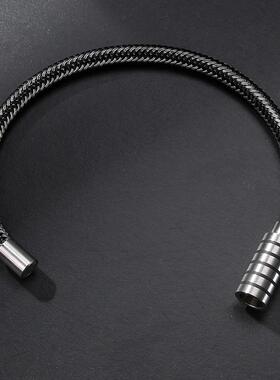 简约时尚不锈钢手环男士魅力钛钢丝手链磁铁插口欧美热销手镯