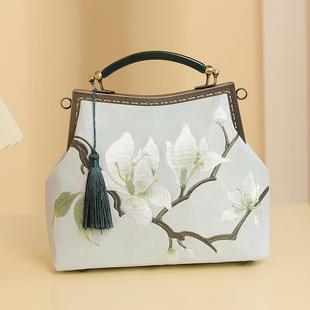 重工刺绣手提包中国风旗袍宴会汉服手提包夏花无尽绣花手拎包