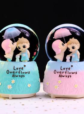 创意礼品闻雨祈梦水晶球音乐盒八音盒送儿童节同学生日礼物摆件批