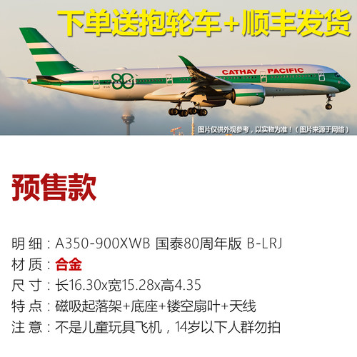 国泰合金飞机模型1400磁吸