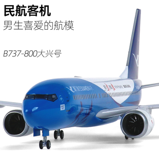 拼装客机仿真模型厦门航空大兴号飞机带灯737-800摆件47厘米