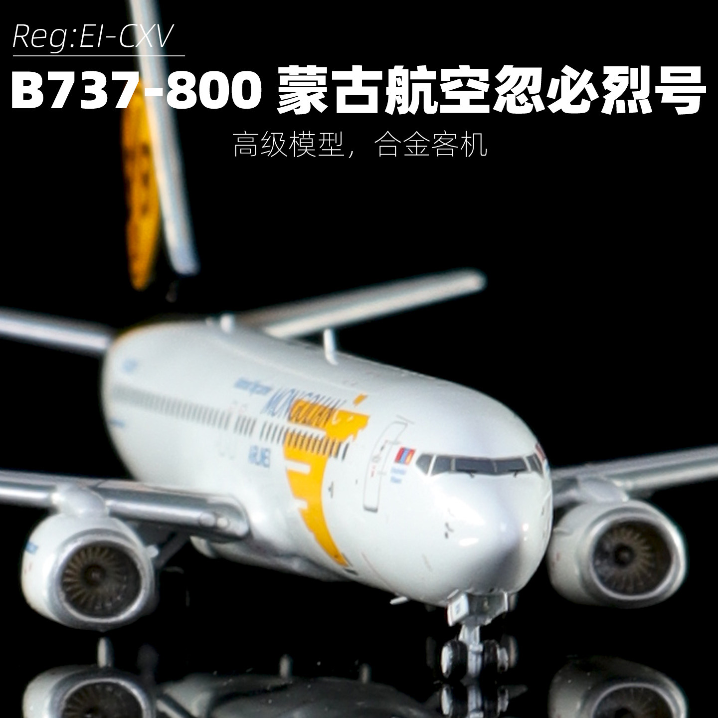 PandaModel合金模型飞机1:400波音737-800蒙古航空EI-CXV忽必烈号