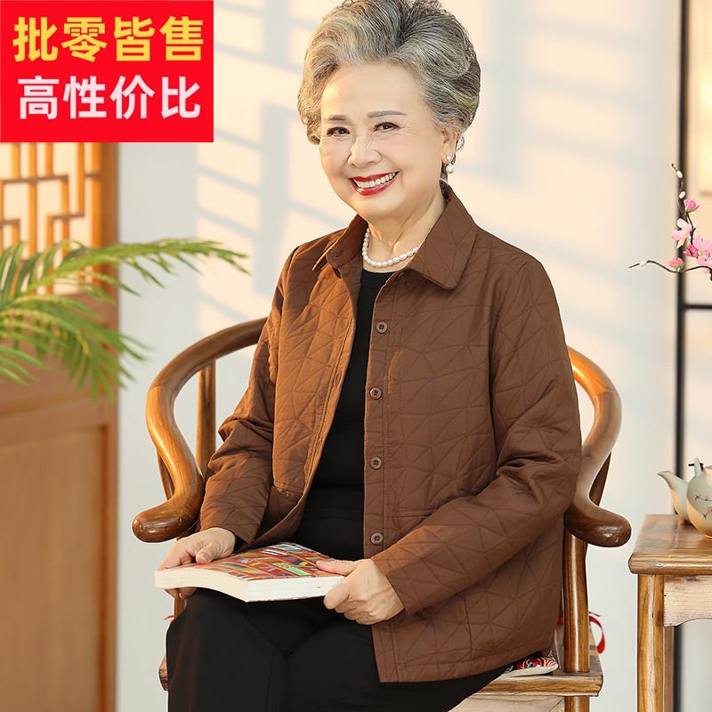 老年人春装女外套60岁妈妈风衣奶奶春秋短款薄款上衣老人太太衣服