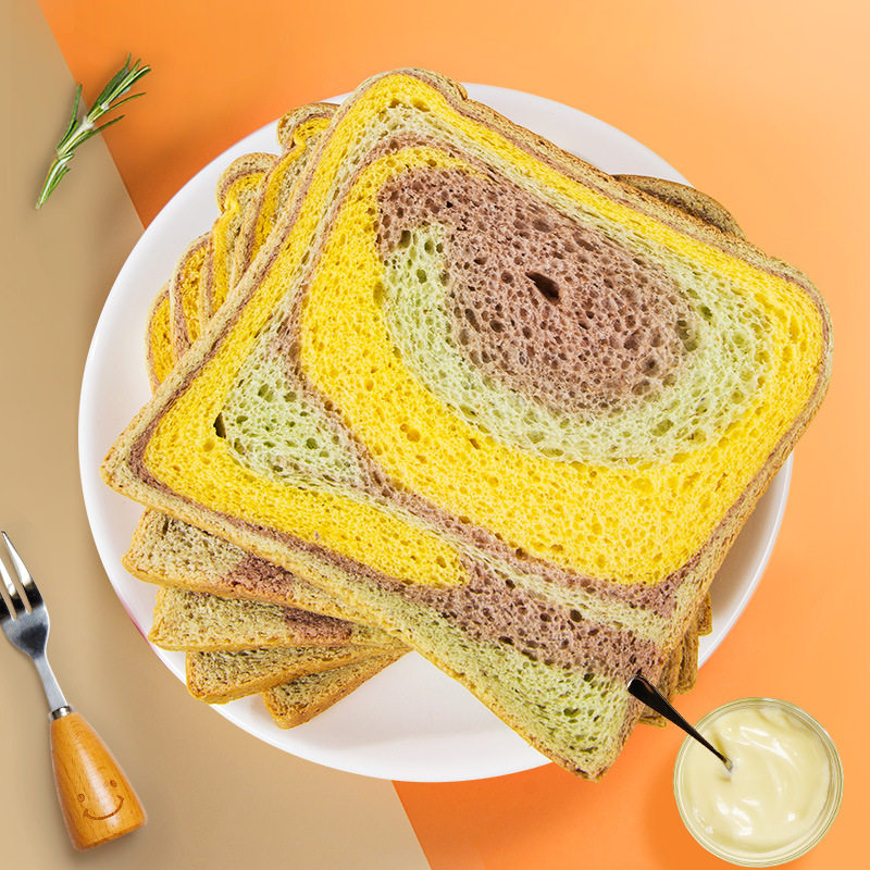 糖尿饼病人专用食品旗舰店无糖精食品代餐粗粮全麦彩虹面包小零食