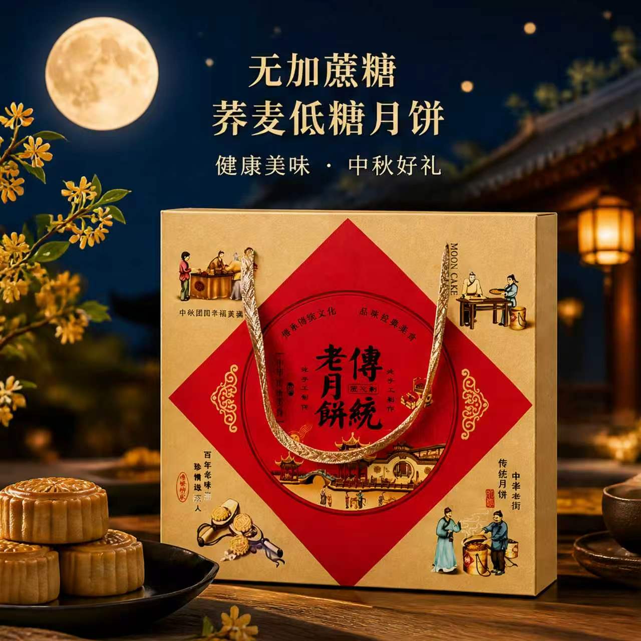无加蔗糖荞麦蛋月烧礼盒中秋送礼