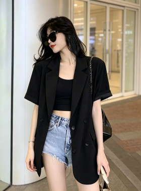 短款冰丝凉感修身女装西服外套